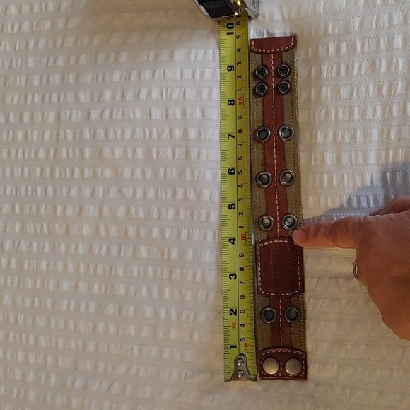 Men's Fossil Leather and Canvas Bracelet - Picture 8 of 9